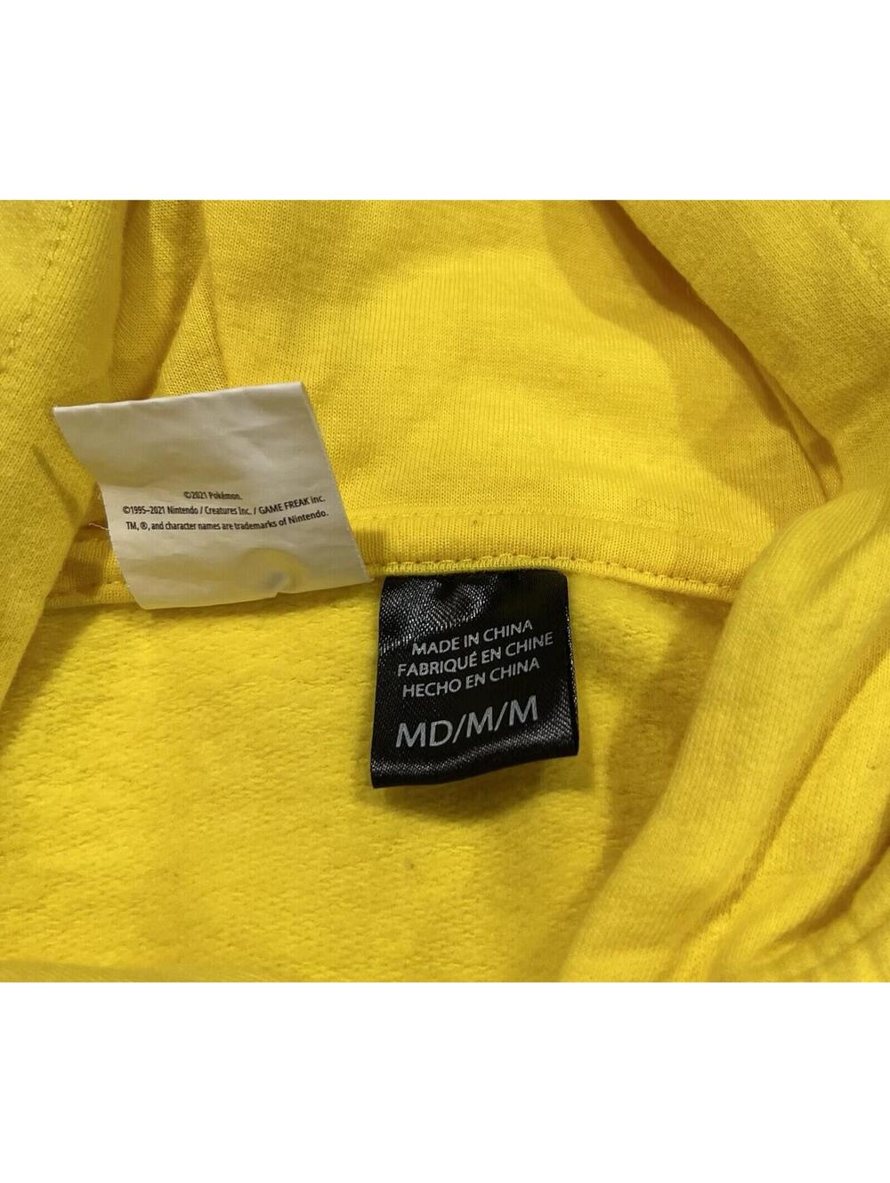 Pokemon Boys Sweatshirt Medium Yellow Ears Hoodie Logo Graphic Print Pokeball - Picture 4 of 6